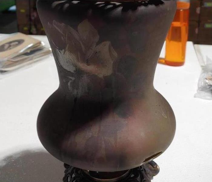 smoke damaged lamp